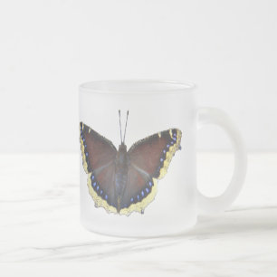 Caneca De Café Vidro Jateado Mourning Cloak Butterfly - Antiopa Ninfalis