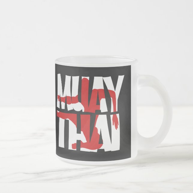 Caneca De Café Vidro Jateado Muay Thai (Direita)