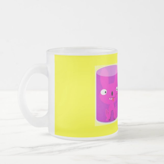 Caneca De Café Vidro Jateado Mug de café amarelo (Esquerda)