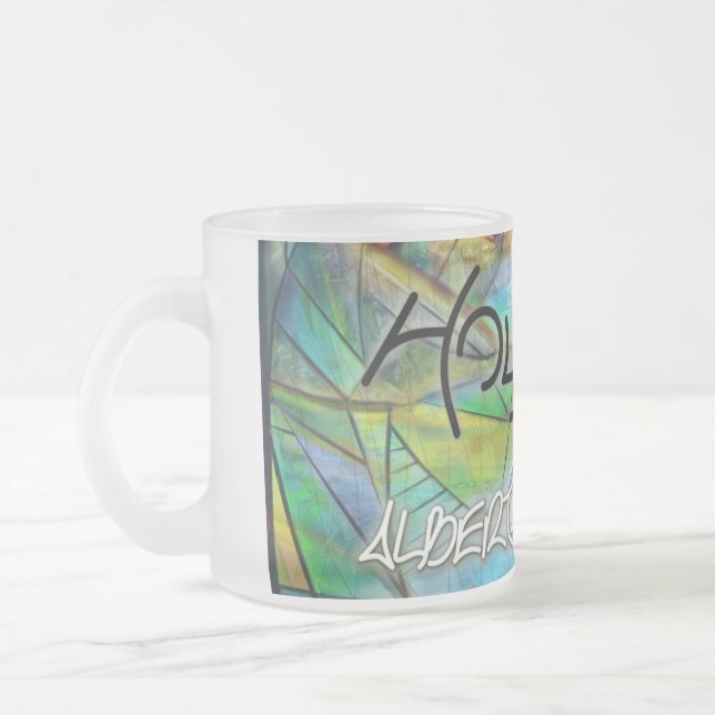 CANECA DE CAFÉ VIDRO JATEADO MUG DE FOSCO DE HABITAÇÃO (Esquerda)
