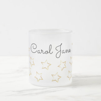 Caneca De Café Vidro Jateado Mug de Fosco personalizado com nome editável por e