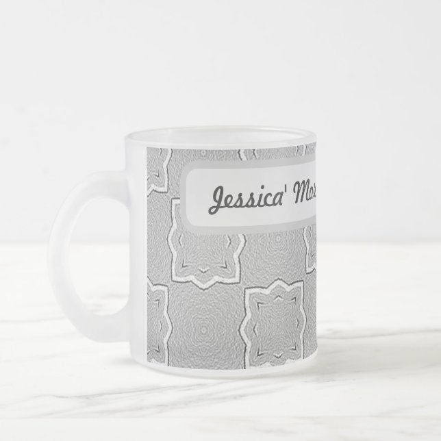 Caneca De Café Vidro Jateado Mug de Latência da Manhã Personalizada (Esquerda)