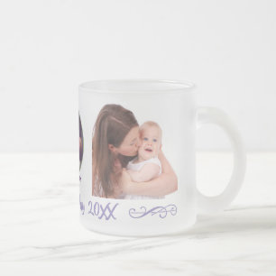 Caneca De Café Vidro Jateado Mug de vidro do Fosco de fotos personalizável