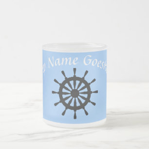 Caneca De Café Vidro Jateado Mug - Helm com texto curvo