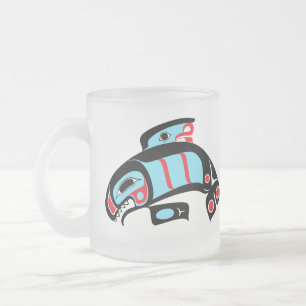 Caneca De Café Vidro Jateado Mug - Orca Killer Whales Design