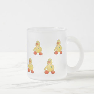Caneca De Café Vidro Jateado Mug Pato Amarelo