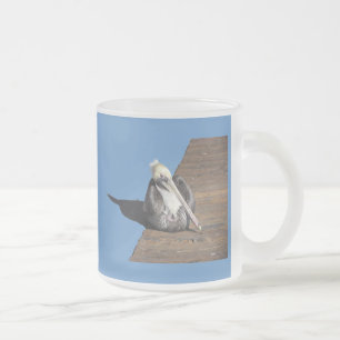 Caneca De Café Vidro Jateado Mug - Pelican on Pier