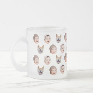 Caneca De Café Vidro Jateado Mug Personalizado De Rosto De Bebê, Família Person