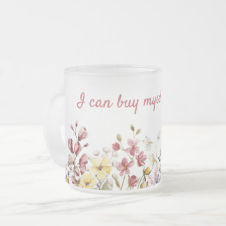 Caneca De Café Vidro Jateado Mug, posso comprar flores