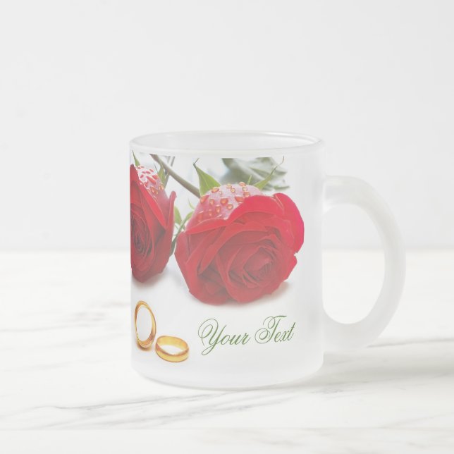 Caneca De Café Vidro Jateado Mug Romântico Personalizado (Direita)