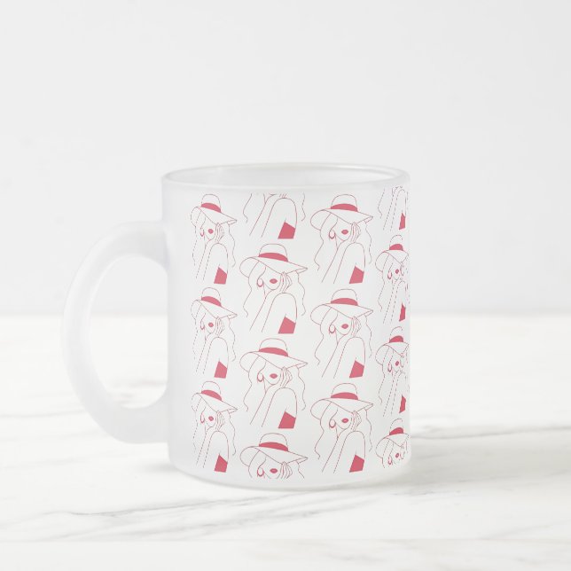 Caneca De Café Vidro Jateado Mulher (Esquerda)