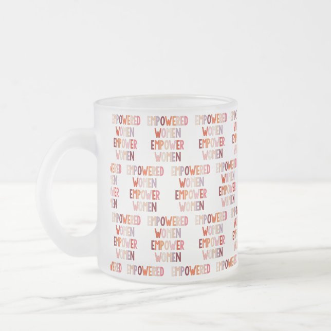 Caneca De Café Vidro Jateado Mulheres Empoderadas Empoderam Mulheres (Esquerda)
