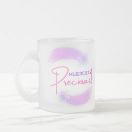 CANECA DE CAFÉ VIDRO JATEADO MULHERZINHAS PRECIOSAS