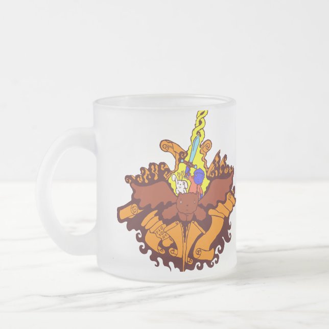 Caneca De Café Vidro Jateado mushmug flybear (Esquerda)