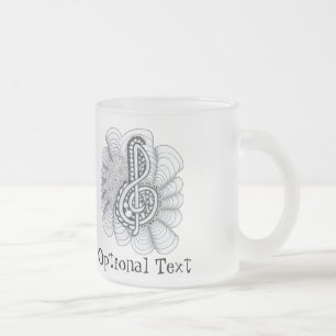 Caneca De Café Vidro Jateado Music Lovers Treble Clef Design