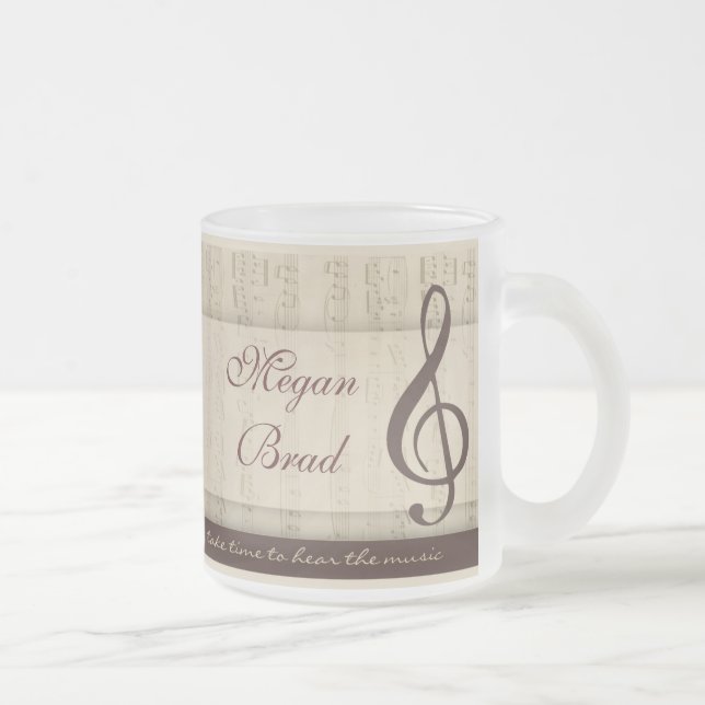 Caneca De Café Vidro Jateado Músicos no amor (Direita)
