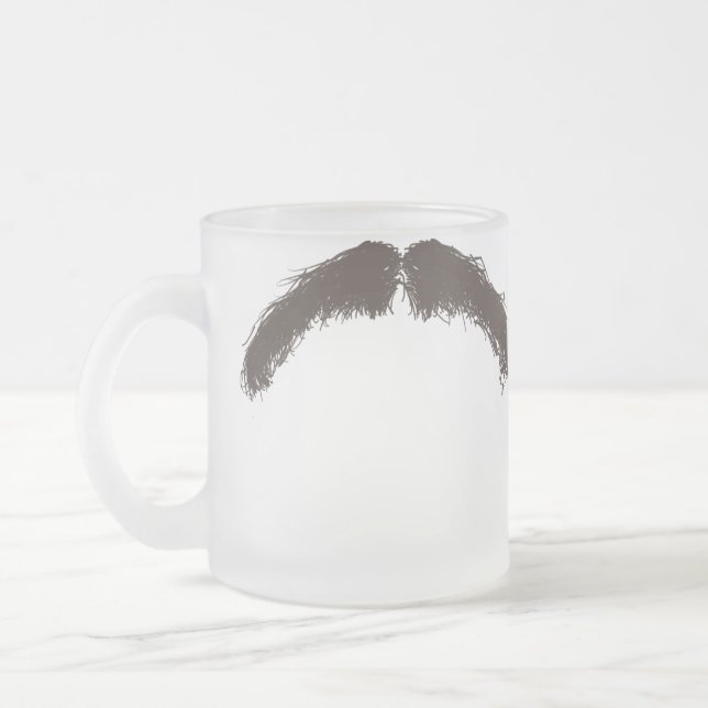 Caneca De Café Vidro Jateado Mustache (Esquerda)