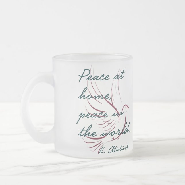 Caneca De Café Vidro Jateado Mustafa Kemal Ataturk (Esquerda)