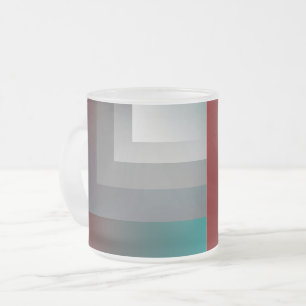Caneca De Café Vidro Jateado N - cinza azul turquesa borgonha