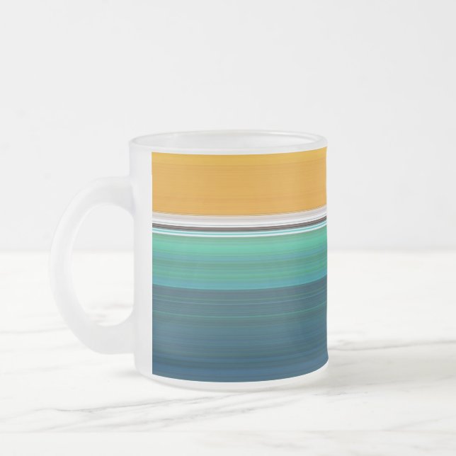 Caneca De Café Vidro Jateado Nadar Piscina (Esquerda)