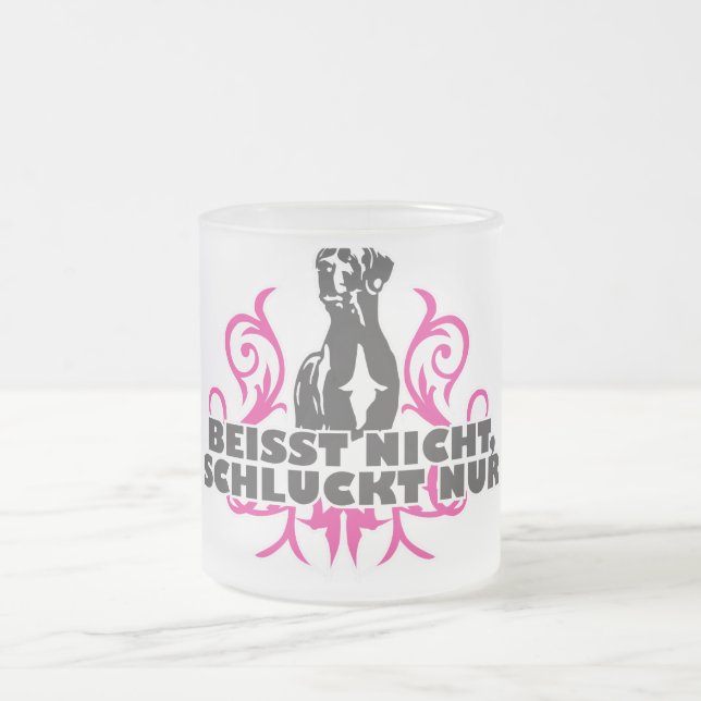 Caneca De Café Vidro Jateado não morde, só engole (Centro)