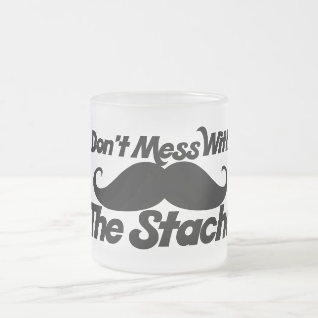 Caneca De Café Vidro Jateado Não se meta com o bigode (Centro)