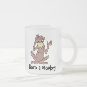 Caneca De Café Vidro Jateado Nascer a macaco