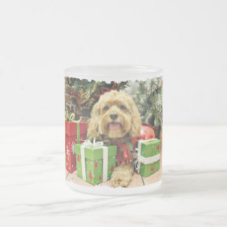 Caneca De Café Vidro Jateado Natal - Cockapoo - Wriggley
