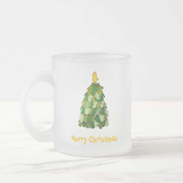 Caneca De Café Vidro Jateado Natal Mittens Mug (Esquerda)