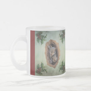 Caneca De Café Vidro Jateado Natal para os esquilos das Cinzas