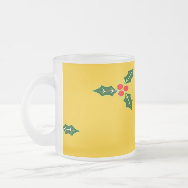 Caneca De Café Vidro Jateado Natal sagrado em laranja (Esquerda)