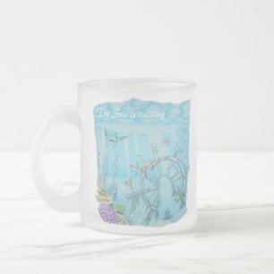 Caneca De Café Vidro Jateado Naufrágio no recife de coral