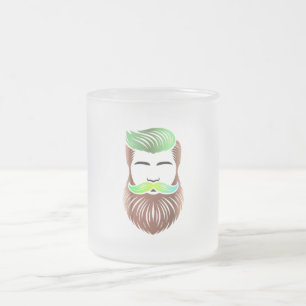 Caneca De Café Vidro Jateado Neon Beard Vibes