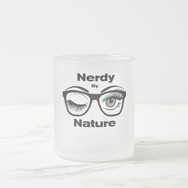 Caneca De Café Vidro Jateado Nerdy pela Nature Funny Geek com Óculos (Centro)