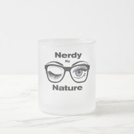 Caneca De Café Vidro Jateado Nerdy pela Nature Funny Geek com Óculos