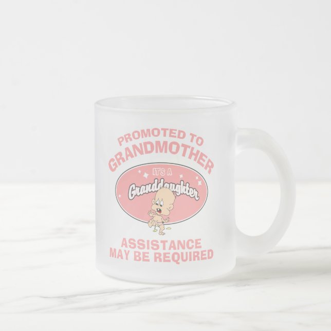 Caneca De Café Vidro Jateado Neta nova da avó nova engraçada (Direita)
