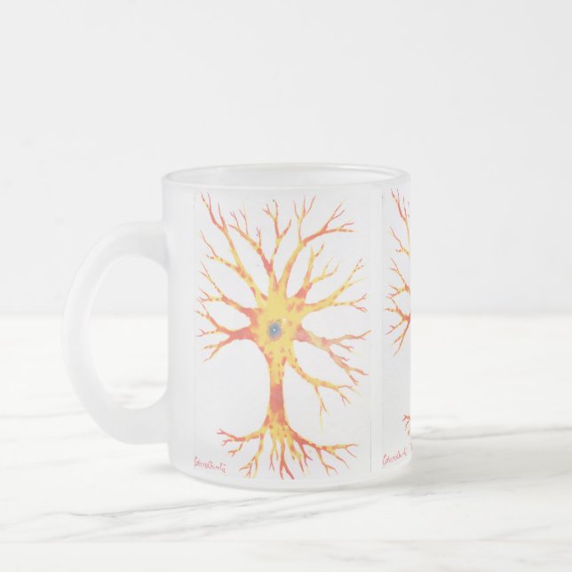 Caneca De Café Vidro Jateado Neuron (Esquerda)
