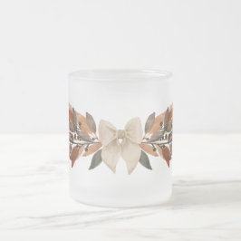 Caneca De Café Vidro Jateado Neutral Fall Leaf “Happy Thanksgiving” Mug