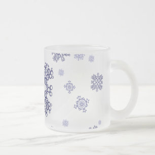 Caneca De Café Vidro Jateado Neve azul