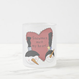 Caneca De Café Vidro Jateado Neve derrete meus Camisetas e presentes no coração