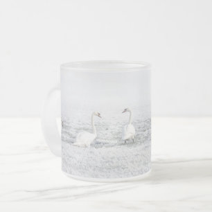 Caneca De Café Vidro Jateado Neves brancos na neve do inverno