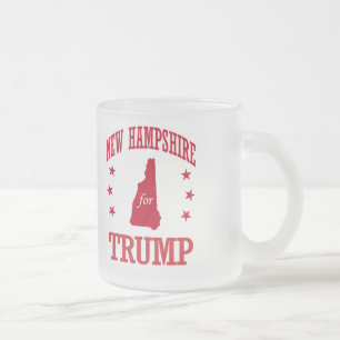 CANECA DE CAFÉ VIDRO JATEADO NEW HAMPSHIRE PARA DONALD TRUMP