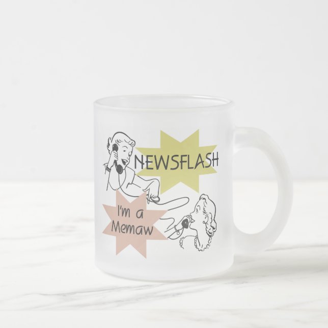 Caneca De Café Vidro Jateado Newsflash eu sou camiseta e presentes de um Memaw (Direita)