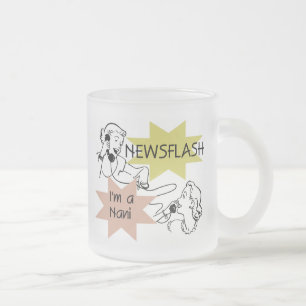 Caneca De Café Vidro Jateado Newsflash eu sou t-shirt e presentes de um Nani