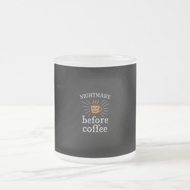 Caneca De Café Vidro Jateado nightmare before coffee (Centro)