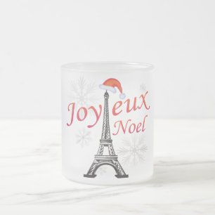 Caneca De Café Vidro Jateado Noel de Joyeux