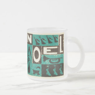 Caneca De Café Vidro Jateado Noel Green