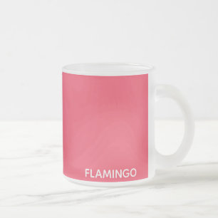 Caneca De Café Vidro Jateado Nome cor-de-rosa da cor do flamingo