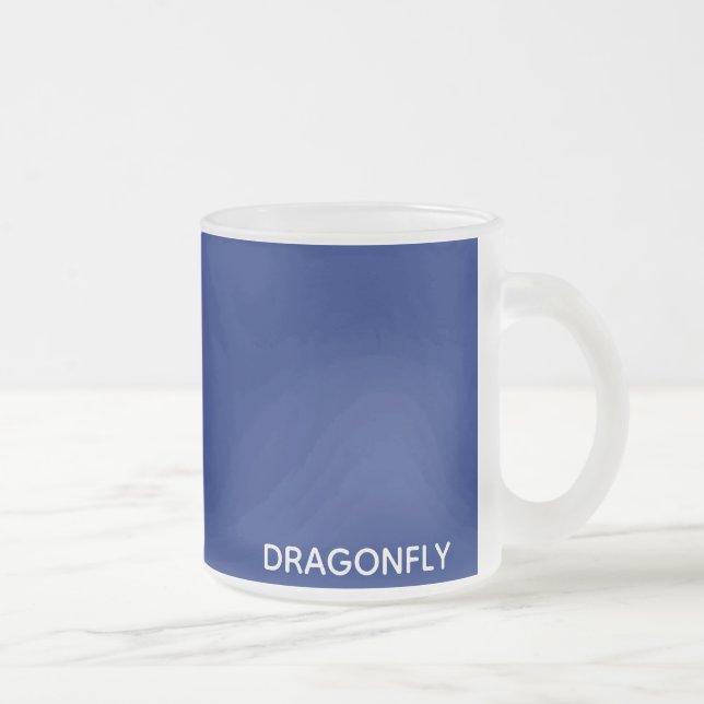 Caneca De Café Vidro Jateado Nome da cor azul do Dragonfly (Direita)