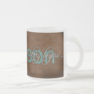 Caneca De Café Vidro Jateado Nome da família com cotação